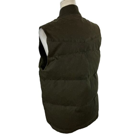 Gap Down Filled Puffer Vest Canvas Cotton Shell Nylon Lining Green Men’s Size XS - Picture 8 of 14